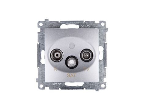 Simon 54 Gniazdo antenowe RD/TV/SAT końcowe srebrny mat DASK.01/43