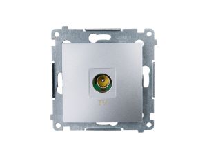 Simon 54 Gniazdo antenowe TV końcowe srebrny mat DAK1.01/43