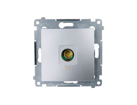 Simon 54 Gniazdo antenowe TV końcowe srebrny mat DAK1.01/43