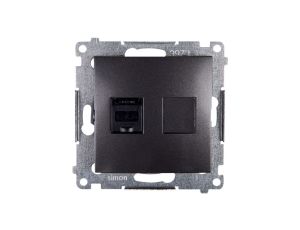 Simon 54 Gniazdo komputerowe pojedyncze RJ45 kat.6 z przesłoną antracyt D61.01/48