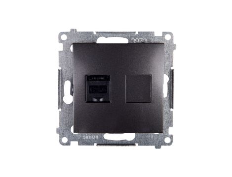 Simon 54 Gniazdo komputerowe pojedyncze RJ45 kat.6 z przesłoną antracyt D61.01/48