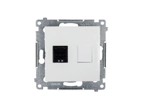 Simon 54 Gniazdo komputerowe pojedyncze RJ45 kat.6 z przesłoną białe D61.01/11
