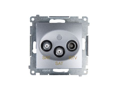 Simon 54 Gniazdo antenowe RTV/SAT/SAT końcowe srebrny mat DASK2.01/43