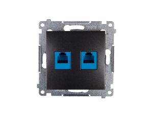 Simon 54 Gniazdo telefoniczne podwójne 2xRJ12 antracyt DT2.01/48