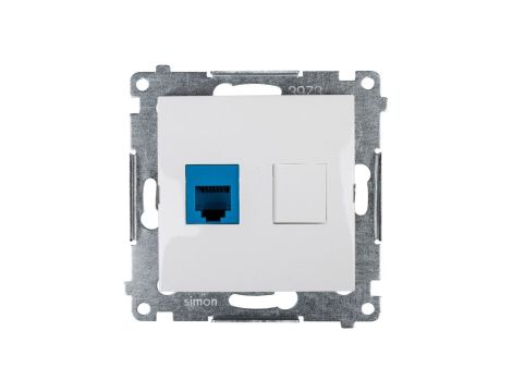 Simon 54 Gniazdo telefoniczne pojedyncze RJ12 białe DT1.01/11