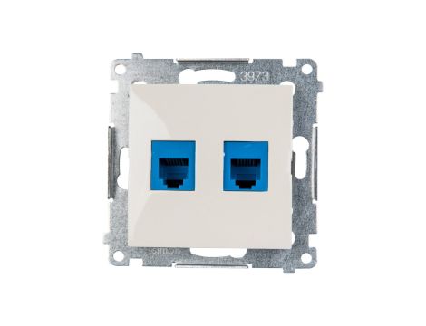 Simon 54 Gniazdo telefoniczne podwójne 2xRJ12 kremowe DT2.01/41
