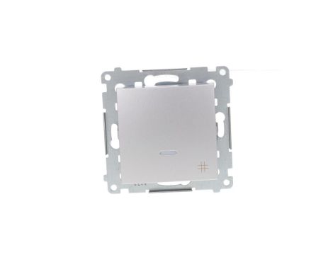 Simon 54 Łącznik krzyżowy z podświetleniem, szybkozłącza, srebrny mat IP20 DW7L.01/43