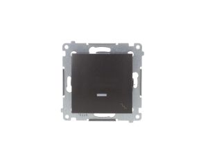 Simon 54 Łącznik schodowy z podświetleniem, szybkozłącza, antracyt DW6L.01/48