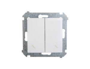 Simon 54 Łącznik schodowy podwójny z podświetleniem biały IP20 DW6/2L.01/11