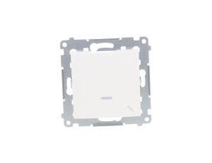 Simon 54 Łącznik schodowy z podświetleniem, szybkozłącza, biały IP20 DW6L.01/11