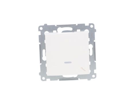 Simon 54 Łącznik schodowy z podświetleniem, szybkozłącza, biały IP20 DW6L.01/11