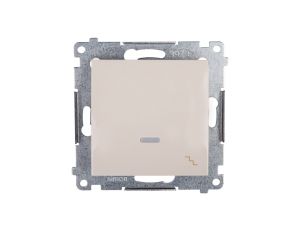 Simon 54 Łącznik schodowy z podświetleniem, szybkozłącza, kremowy DW6L.01/41