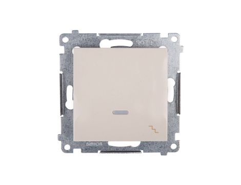 Simon 54 Łącznik schodowy z podświetleniem, szybkozłącza, kremowy DW6L.01/41