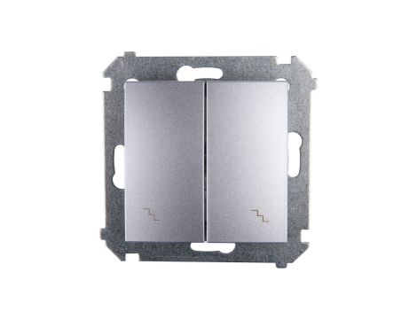 Simon 54 Łącznik schodowy podwójny srebrny mat DW6/2.01/43