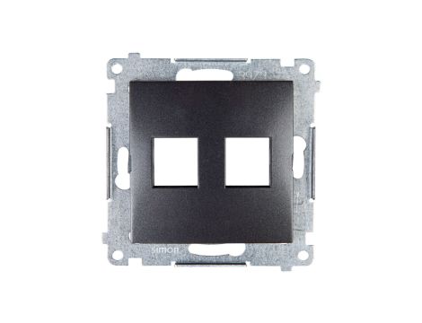 Simon 54 Pokrywa gniazda teleinformatycznego podwójnego 2xRJ Keystone płaska antracyt DKP2.01/48