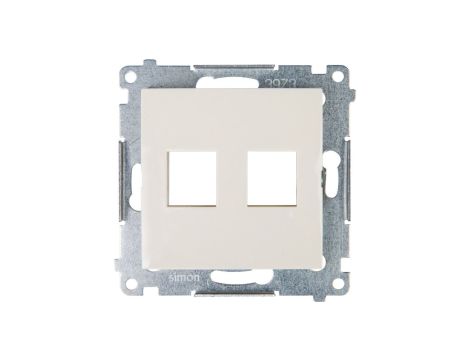 Simon 54 Pokrywa gniazda teleinformatycznego podwójnego 2xRJ Keystone płaska kremowa DKP2.01/41