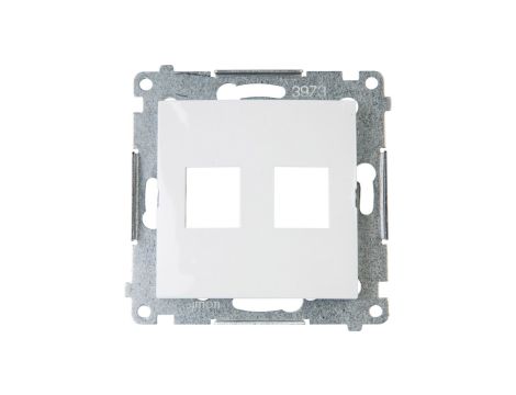 Simon 54 Pokrywa gniazda teleinformatycznego podwójnego 2xRJ Keystone płaska biała DKP2.01/11