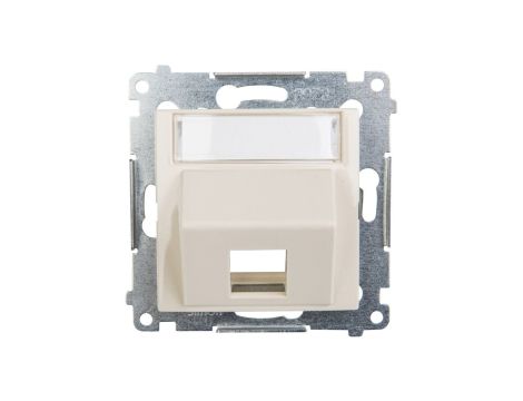 Simon 54 Pokrywa gniazda teleinformatycznego pojedynczego RJ Keystone skośna z polem opisowym kremowa DKP1S.01/41