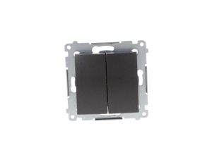 Simon 54 Przycisk podwójny zwierny , szybkozłącza, antracyt DP2.01/48