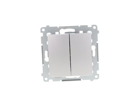 Simon 54 Przycisk podwójny, szybkozłącza, srebrny mat DP2.01/43