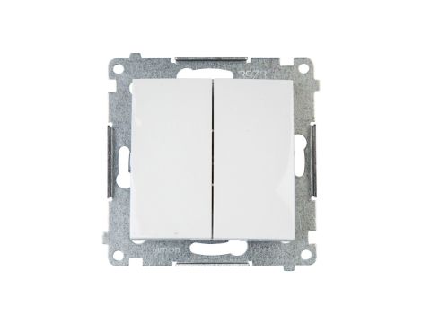 Simon 54 Przycisk podwójny, szybkozłącza, biały DP2.01/11