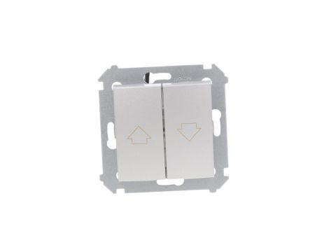 Simon 54 Przycisk żaluzjowy z blokadą elektryczną srebrny mat DZP1W.01/43