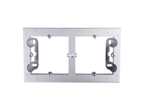 Simon 54 Premium Puszka natynkowa podwójna płytka srebrny mat DPN2/43