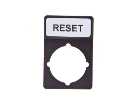 Tabliczka opisowa czarna prostokątna RESET ST22-1901P07