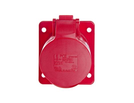 Gniazdo tablicowe skośne 16A 5P 400V /75x85/ czerwone IP44 415-6F87