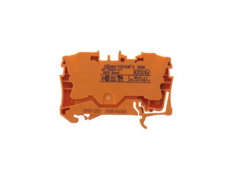 Złączka szynowa 2-przewodowa 6mm2 pomarańczowa 2006-1202 TOPJOBS