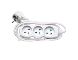 Przedłużacz 3-gniazda z/u 1,5m /H05VV-F 3G1/ biały P0311