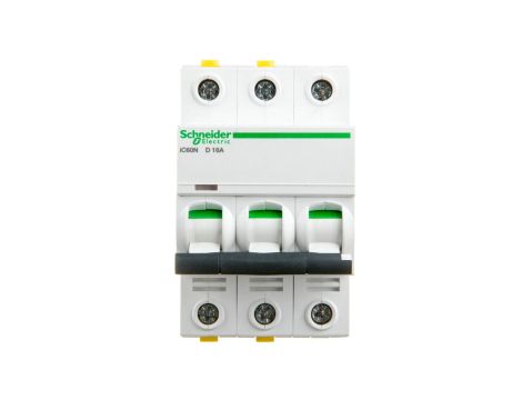 Wyłącznik nadprądowy 3P D 16A 6kA AC iC60N-D16-3 Acti9 A9F05316