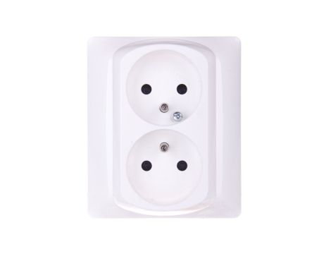 SISTENA LIFE Gniazdo podwójne z/u z przesłonami arctic 771038