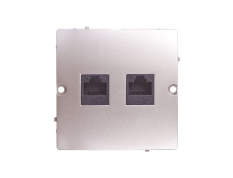 Simon Basic Gniazdo komputerowe podwójne 2xRJ45 kat.5e satyna metalizowana BMF52.02/29