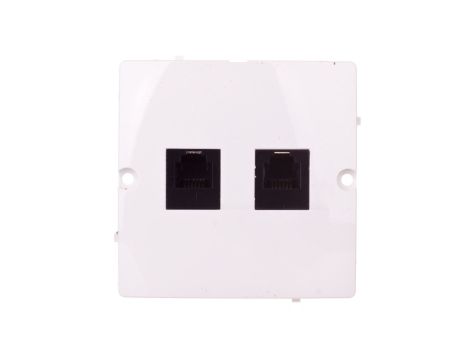 Simon Basic Gniazdo telefoniczne podwójne 2xRJ12 białe BMT2.02/11