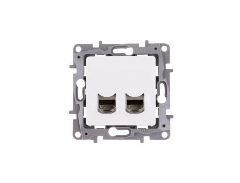 NILOE Gniazdo komputerowe podwójne RJ45 kat.6 STP białe 664776