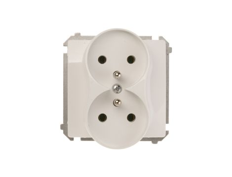 Simon Basic Gniazdo podwójne z/u 16A IP20 białe BMGZ2M.01/11