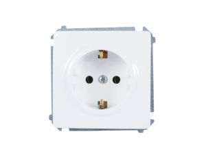 Simon Basic Gniazdo pojedyncze Schuko z/u 16A IP20 białe BMGSz1.01/11