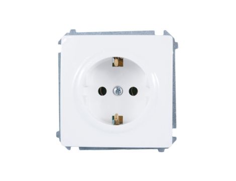 Simon Basic Gniazdo pojedyncze Schuko z/u 16A IP20 białe BMGSz1.01/11