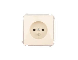 Simon Basic Gniazdo pojedyncze z/u 16A IP20 z przesłoną torów beżowe BMGZ1z.01/12