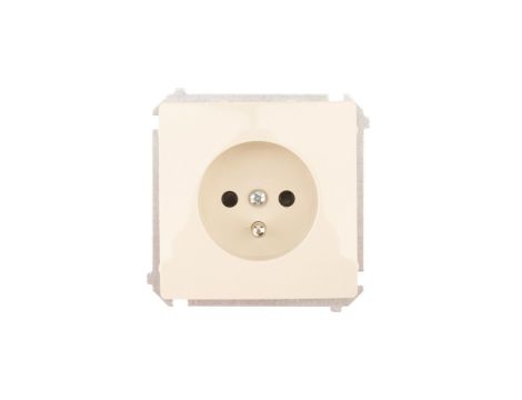 Simon Basic Gniazdo pojedyncze z/u 16A IP20 z przesłoną torów beżowe BMGZ1z.01/12
