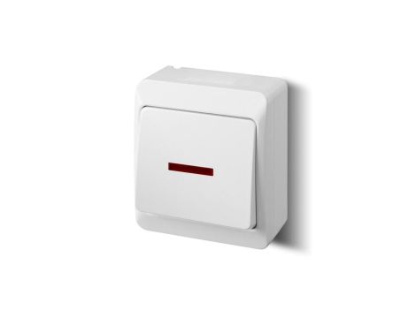 Hermes Łącznik schodowy hermetyczny IP44 z podświetleniem biały 0341-02