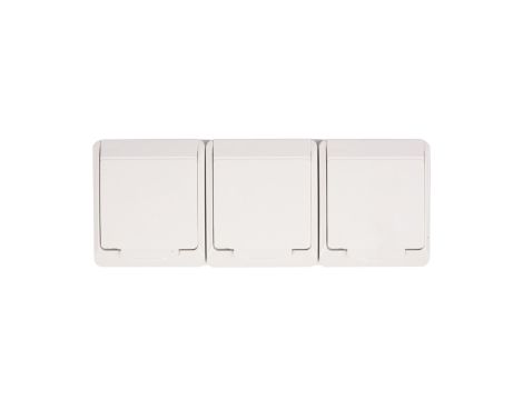 Hermes Gniazdo hermetyczne potrójne z/u 16A IP44 białe GNT 0323-02