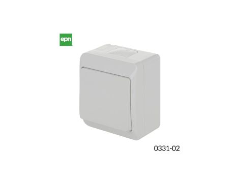 Hermes Łącznik schodowy hermetyczny pojedynczy natynkowy IP44 biały ŁNT-1 0331-02