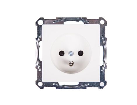 Merten System M Gniazdo pojedyncze z/u 16A IP20 z przesłonami biel polarna MTN2600-0319