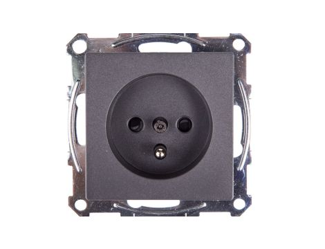 Merten System M Gniazdo pojedyncze z/u 16A IP20 z przesłonami antracyt MTN2600-0414