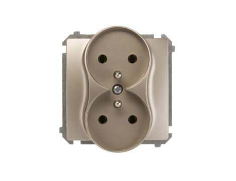 Simon Basic Gniazdo podwójne z/u 16A IP20 satynowe BMGZ2M.01/29