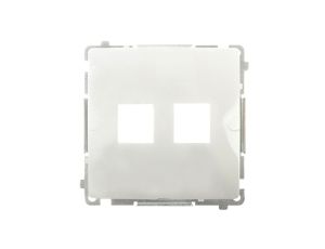 Simon Basic Pokrywa gniazda teleinformatycznego podwójnego 2x RJ Keystone płaska biała BMPT/11