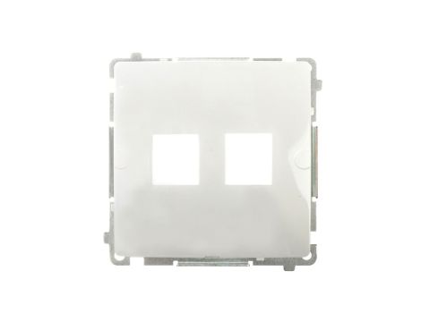 Simon Basic Pokrywa gniazda teleinformatycznego podwójnego 2x RJ Keystone płaska biała BMPT/11