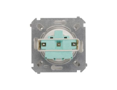 Simon Basic Gniazdo bryzgoszczelne z/u IP44 z przesłoną torów i klapką białe BMGZ1Bz.01/11